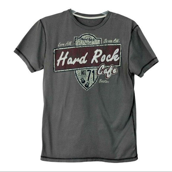 Hard Rock Cafe Other - Men’s Hard Rock Cafe Boston Gray Brown T-Shirt, Short Sleeves, Size Medium